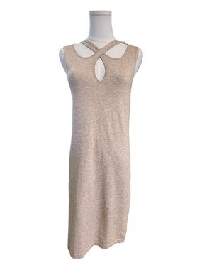 NWT Hem & Thread tan criss cross front midi dress | size L